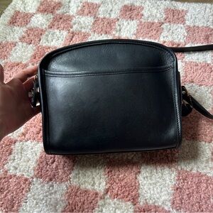 Vintage 90s black leather coach metropolis cross body bag